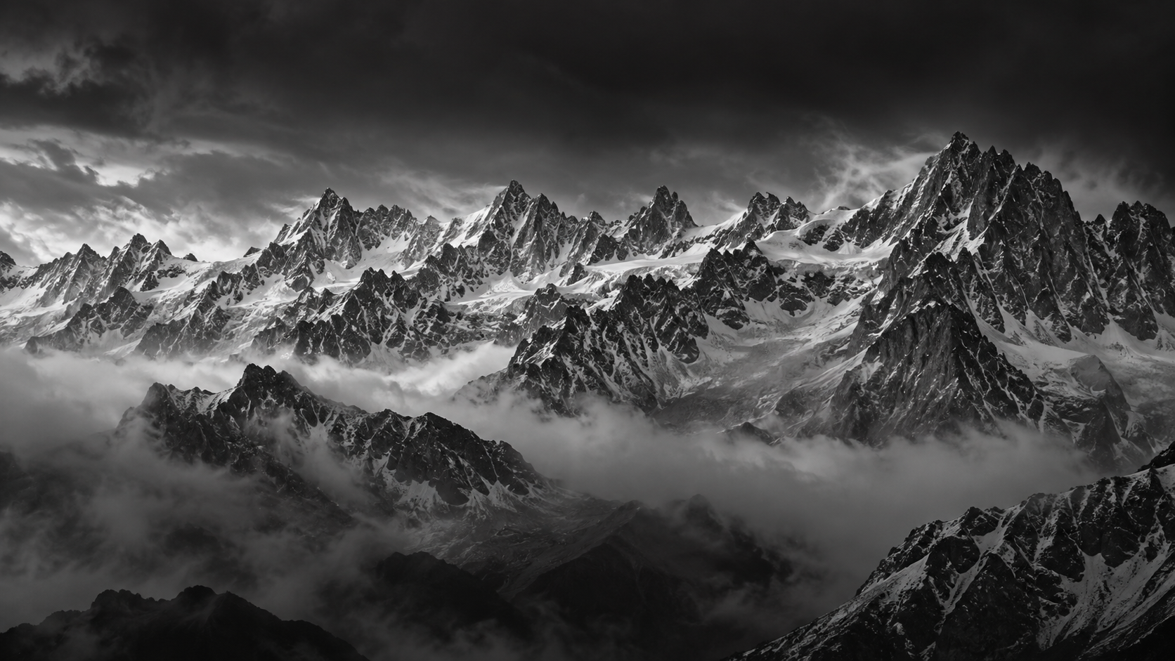 Monochrome alpine landscape, an illustration of Alpuvi’s Swiss roots